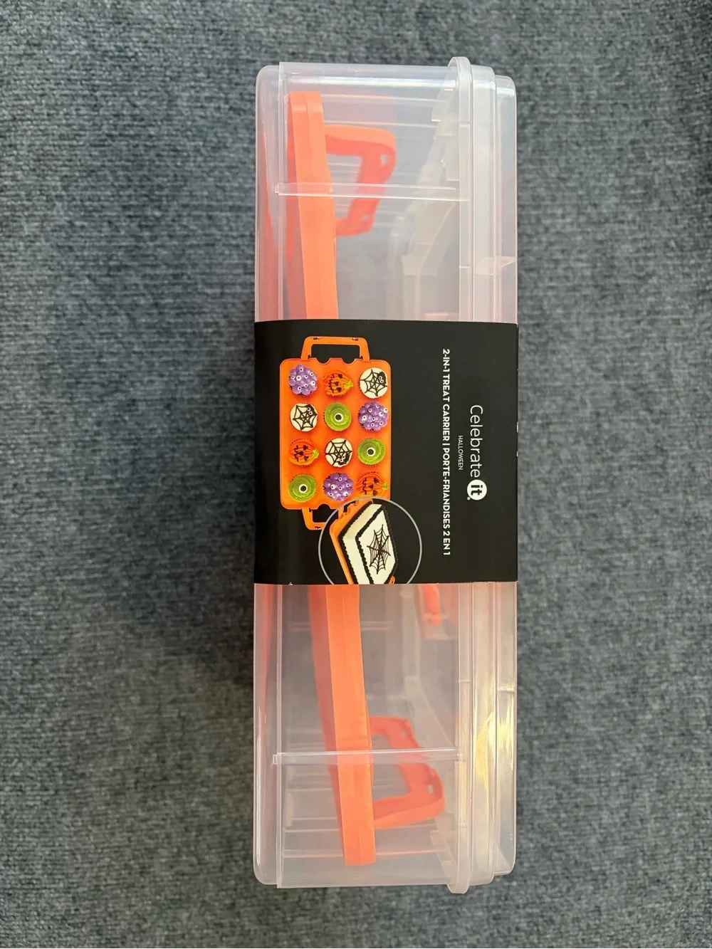 Celebrate It Orange Cupcake & Treat Carrier with Clear Lid